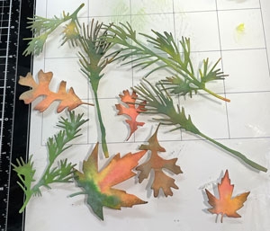 feuilles d'automne avec encre distress oxide