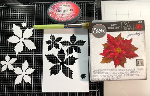 Sizzix Bigz Die & Plaque embossage Tattered Poinsettia