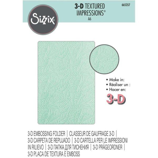 Sizzix Plaque embossage 3D Motif Feuille