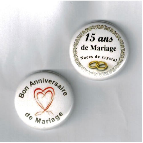 Herazz Badges Anniversaire de Mariage 15 ans Herazz Boutique de